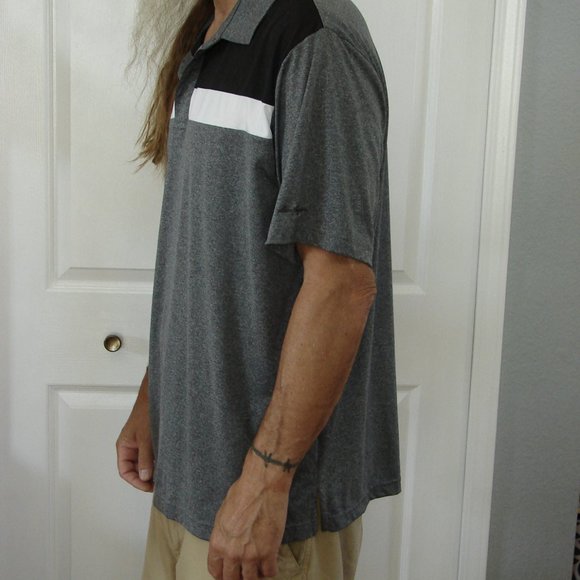 Ben Hogan Performance Golf Polo XL Mens Collared Club Shirt Black Gray White - Picture 3 of 16